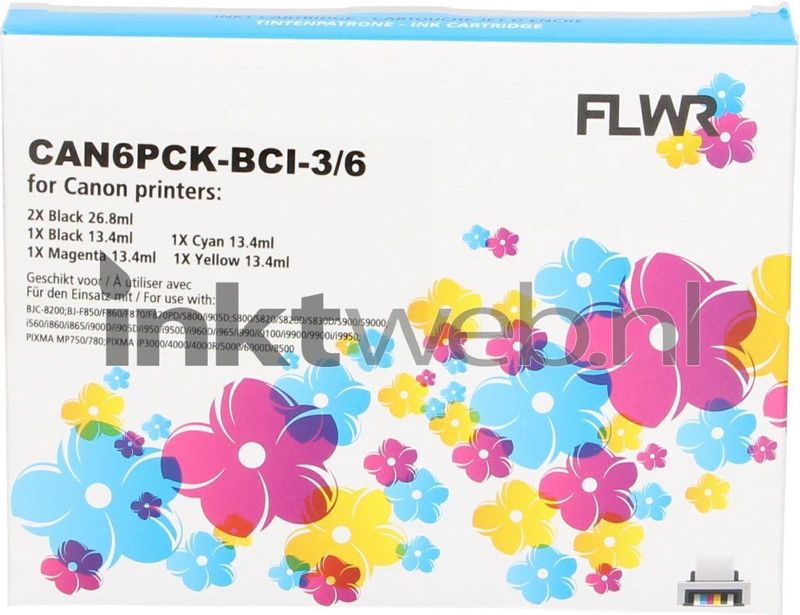 Huismerk - BCI-6 Multipack - Inktcartridge - Zwart en Kleur - Compatibel