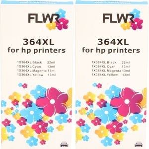 FLWR HP (2X) 364XL Multipack zwart en kleur (FLWR-MPX2-364XL) - Inktcartridge - Huismerk (compatible)