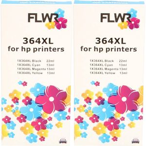 FLWR - Cartridges / HP (2X) 364XL Multipack / zwart en kleur / Geschikt voor HP