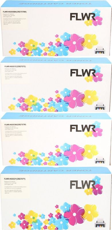 FLWR - 124A - Toners - Zwart en Kleur - Multipack - Totale Bereik 9000 Pagina's