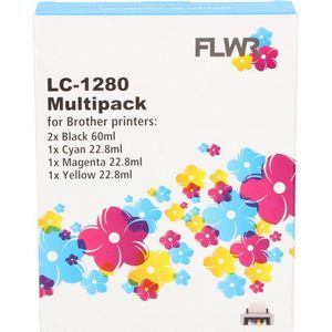 FLWR Brother LC-1240XL Multipack zwart en kleur (FLWR-LC1240XLVP) - Inktcartridge - Huismerk (compatible)