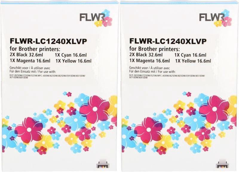 FLWR - LC-1240XL Multipack - Inktcartridge - Zwart en Kleur - Huismerk