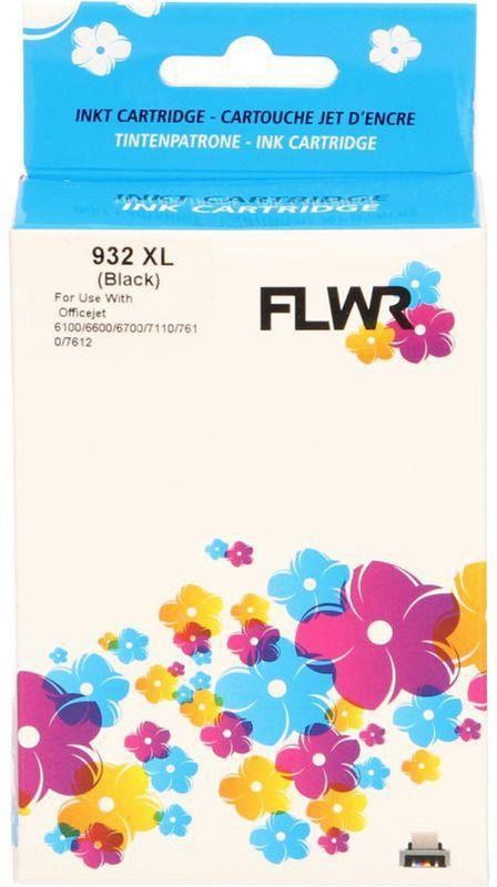 FLWR HP 932XL zwart (FLWR-932XLBK) - Inktcartridge - Compatible XXL