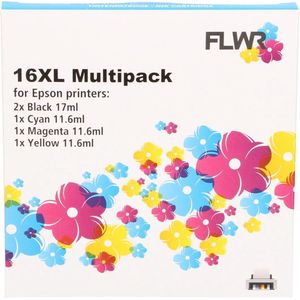 FLWR Inktcartridge - 16XL - 5-Pack - Zwart en Kleur - Epson