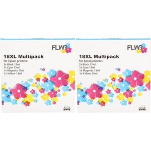 FLWR - Epson 18XL Multipack - Inktcartridge - Zwart en Kleur - Huismerk