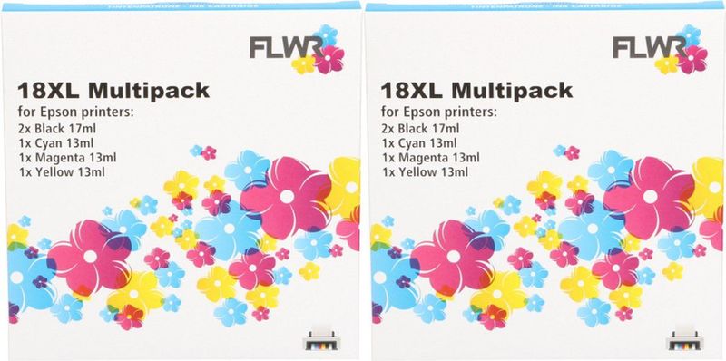 FLWR - Epson 18XL Multipack - Inktcartridge - Zwart en Kleur - Huismerk