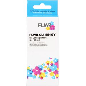FLWR - Canon CLI-551 - Inktcartridge - Grijs - Huismerk - Extra gevuld (XL)
