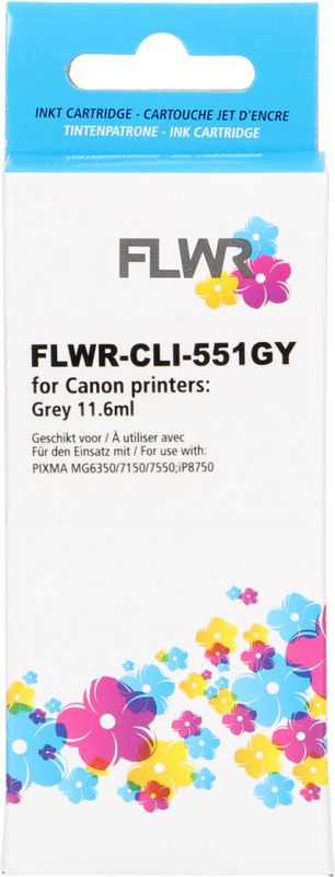 FLWR - Canon CLI-551 - Inktcartridge - Grijs - Huismerk - Extra gevuld (XL)