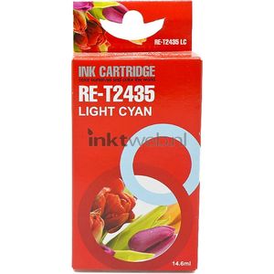 FLWR - T2435 - Inktcartridge - Licht Cyaan - Huismerk (compatible)