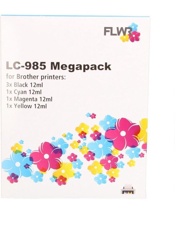 FLWR Brother LC-985 Megapack  (BRO6PCK-09) - Inktcartridge - Huismerk (compatible)