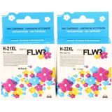 FLWR - Inktcartridges / 21XL/22XL / 2-pack Zwart & Kleur - Geschikt voor HP