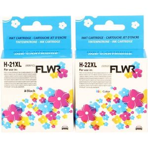 FLWR HP 21XL en 22XL Multipack zwart en kleur (FLWR-MP-21XL-22XL) - Inktcartridge - Huismerk (remanufactured)