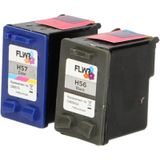 FLWR - Inktcartridges / 56 & 57 / 2-pack / Zwart & Kleur - Geschikt voor HP