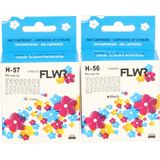 FLWR - Inktcartridges / 56 & 57 / 2-pack / Zwart & Kleur - Geschikt voor HP
