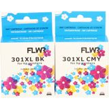 FLWR - 301XL Multipack - Inktcartridge - Zwart en Kleur - Huismerk