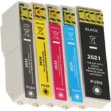 FLWR - Inktcartridge / 26XL 5-pack zwart & kleur - Geschikt voor Epson