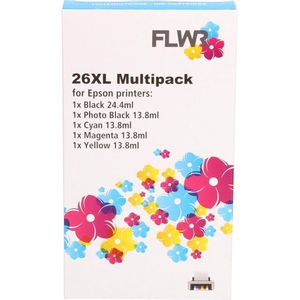 FLWR - Inktcartridge / 26XL 5-pack zwart & kleur - Geschikt voor Epson