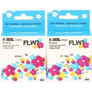 FLWR - HP 300XL Multipack - Inktcartridge - Zwart en Kleur - Huismerk