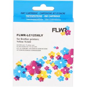 FLWR - Inktcartridge - LC-125XLY - Geel - Geschikt voor Brother