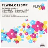 FLWR - Cartridges / Brother LC-125XL - LC-127XL 4-pack / zwart en kleur / Geschikt voor Brother