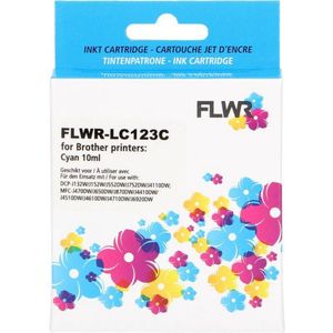 FLWR - LC-123 - Inktcartridge - Cyaan - Huismerk - Extra Hoge Capaciteit