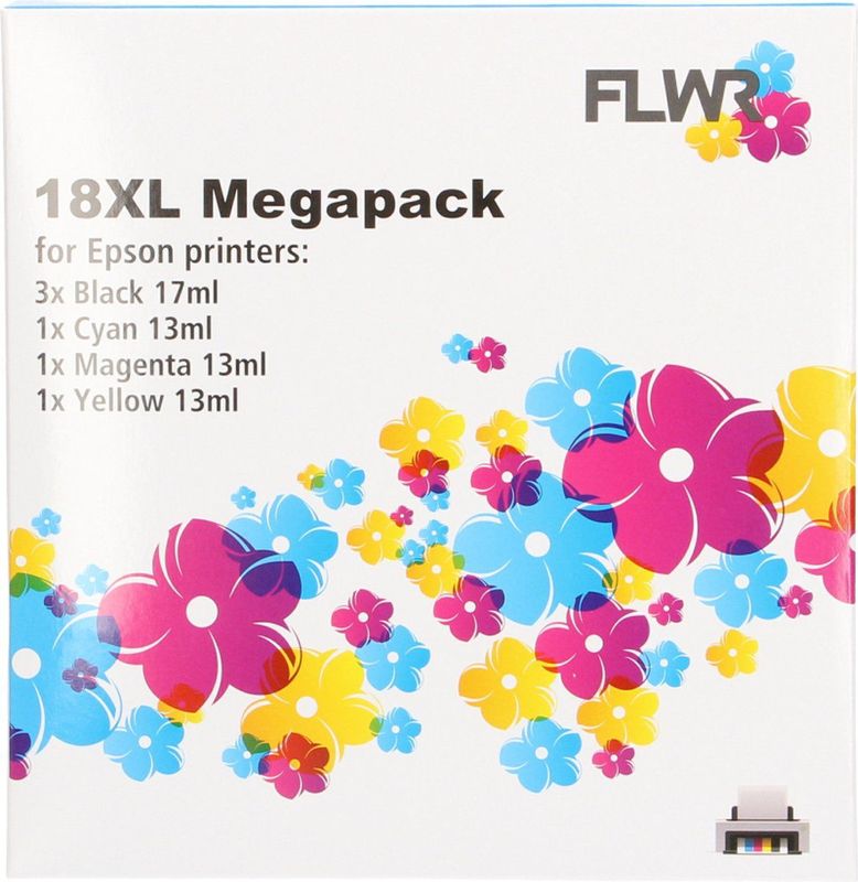 FLWR - Epson T1811/2/3/4 Megapack - Inktcartridge - Huismerk - 6 Cartridges