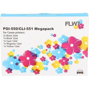 FLWR - Canon PGI-550 / CLI-551 - Inktcartridge - Huismerk - 6 Cartridges
