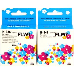 FLWR - HP 336/342 Multipack - Inktcartridge - Zwart en Kleur - Huismerk