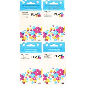 FLWR - HP 88XL - Inktcartridge - Zwart en Kleur - 4-pack