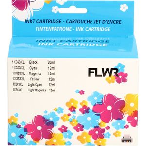 FLWR - Inktcartridge / 363 / 6-pack Zwart en Kleur - Geschikt voor HP