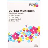 FLWR - LC-123 Multipack - Inktcartridge - Zwart en Kleur - Huismerk