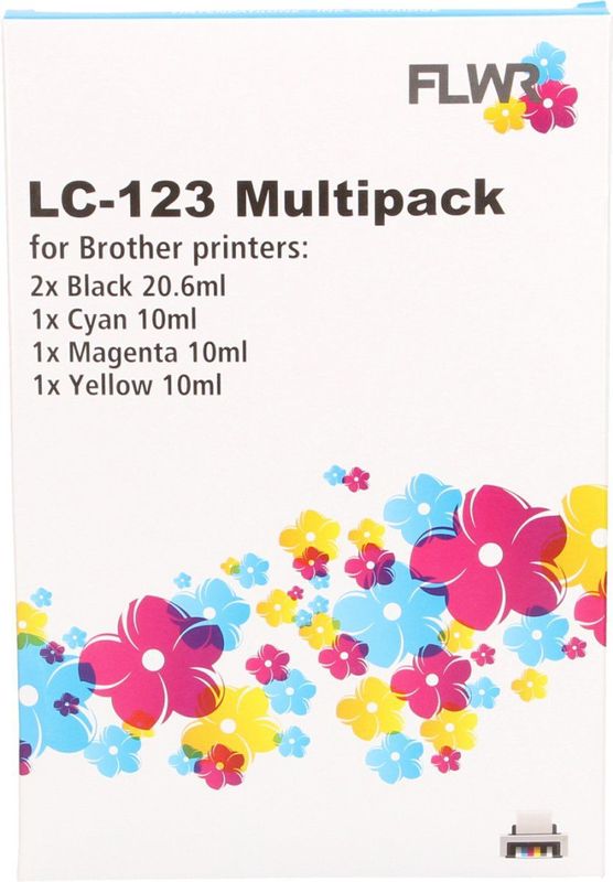 FLWR - LC-123 Multipack - Inktcartridge - Zwart en Kleur - Huismerk