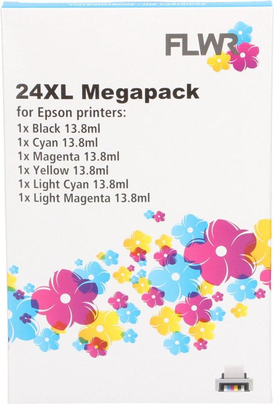 FLWR - Epson 24XL Multipack - Inktcartridge - Zwart en Kleur - Huismerk