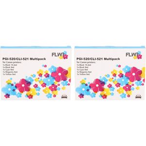 FLWR PGI-520 / CLI-521 10-Pack / zwart en kleur / Cartridge - Geschikt voor Epson