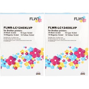 FLWR LC-1240 10-Pack / Zwart en Kleur / Cartridge - Geschikt voor Brother