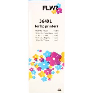 FLWR HP 364XL Multi 5-pack zwart en kleur (FLWR-364XL-MP5) - Inktcartridge - Huismerk (compatible)