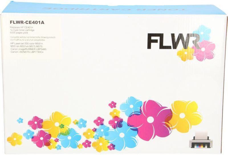 FLWR HP 507A cyaan (FLWR-CE401A) - Toners - Huismerk (compatible)