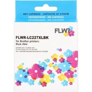 FLWR - Inktcartridge / LC-227BK / Zwart - Geschikt voor Brother