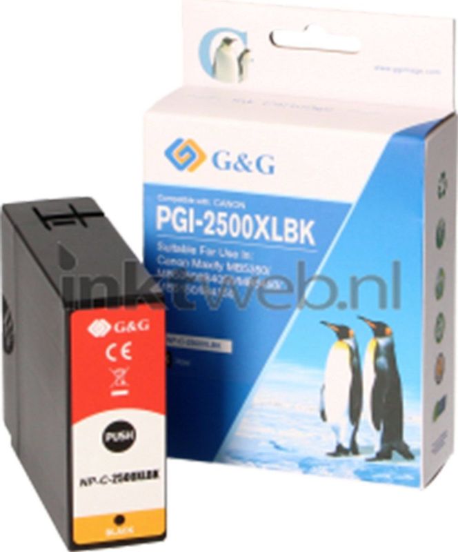 FLWR - PGI-2500XL - Inktcartridge - Zwart - Compatible XXL