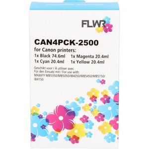 FLWR - Inktcartridges / PGI-2500XL / Multipack Zwart & Kleur - Geschikt voor Canon