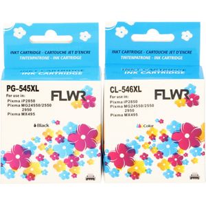 FLWR Canon PG-545XL / CL-546XL Multipack zwart en kleur (FLWR-PG545XL-MP) - Inktcartridge - Huismerk (remanufactured)