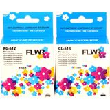 FLWR - PG-512 / CL-513 - Inktcartridge - Zwart en Kleur - 32 ml