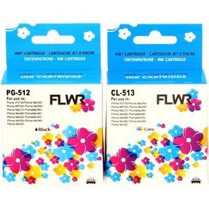 FLWR - PG-512 / CL-513 - Inktcartridge - Zwart en Kleur - 32 ml