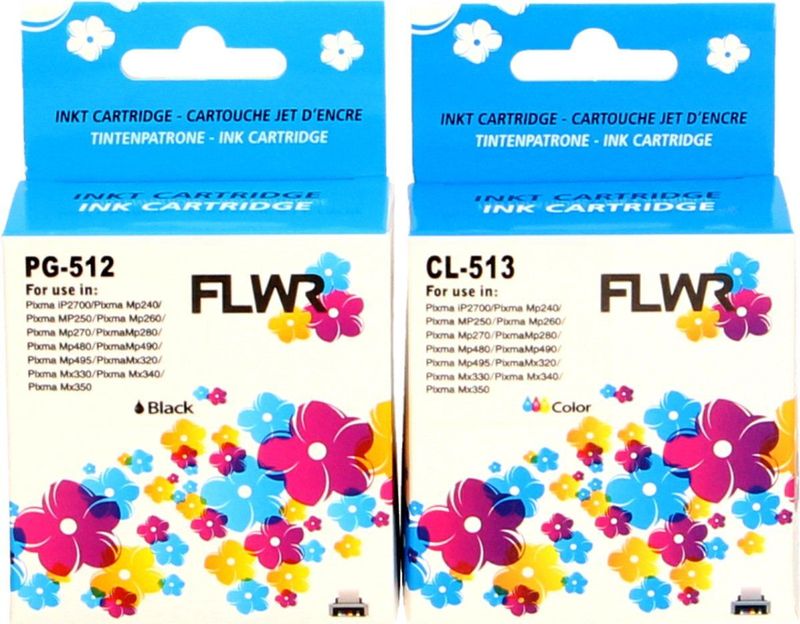 FLWR - PG-512 / CL-513 - Inktcartridge - Zwart en Kleur - 32 ml