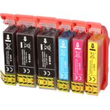 FLWR - Inktcartridge - Canon CLI-521 - 6-pack Zwart en Kleur