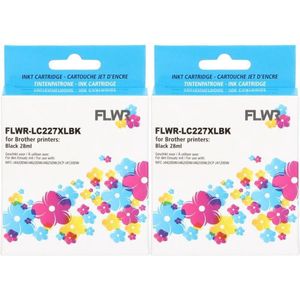 FLWR - LC-227BK - Toner - Zwart - 2-pack - Geschikt voor Brother