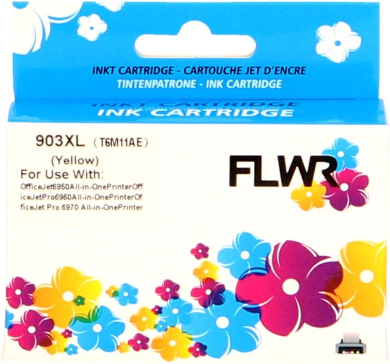 FLWR HP 903XL geel (FLWR-T6M11AE) - Inktcartridge - Huismerk (compatible)
