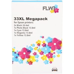 FLWR - Epson T3351/3361/3362/3363/3364 - Inktcartridge - Huismerk - 6 Cartridges