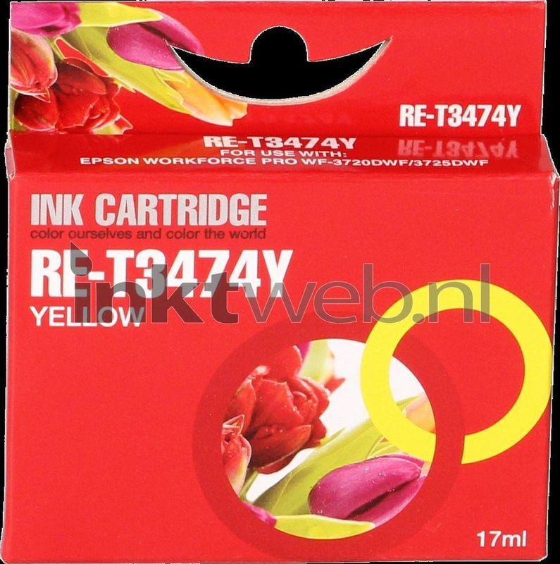 FLWR Epson 34XL geel (FLWR-C13T3474) - Inktcartridge - Huismerk (compatible)