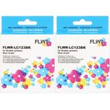 FLWR - Cartridges / Brother LC-123 2-pack / zwart / Geschikt voor Brother